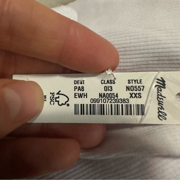 Madewell Brightside Rib Split-Neck Tee eyelet white - Picture 5 of 5